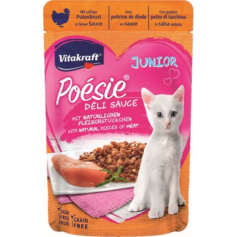 Vitakraft Katzenfutter Poesie DeliSauce Junior, Putenbrust - 23 Beutel