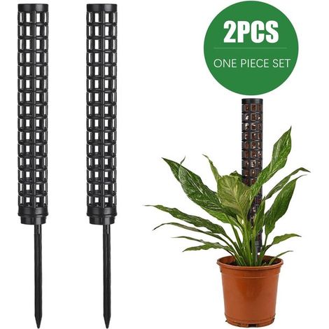 Lot de 2 tuteurs en mousse – Noirs – Extensibles – Pour plantes – Monstera, Pothos – Support de croissance (1/5)