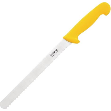 Couteau Pro à Trancher Denté Jaune 255 mm - Hygiplas (1/5)