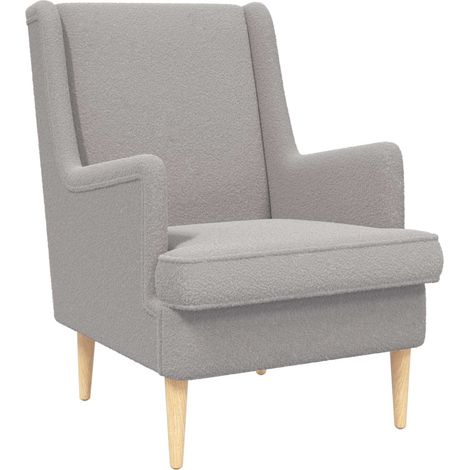 vidaXL Poltrona Grigio Chiaro Bouclé