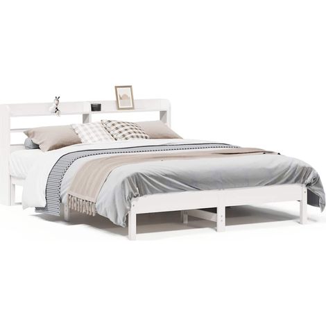 Maison Exclusive - Letto senza Materasso Bianco 140x200 cm Legno Massello di Pino (1/5)