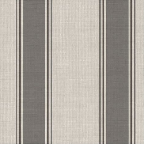 Papel pintado con rayas Profhome 399832 papel pintado vinílico estampado en caliente tejido non tejido ligeramente texturado de estilo tradicional mate gris gris-sombra gris seda 5,33 m2