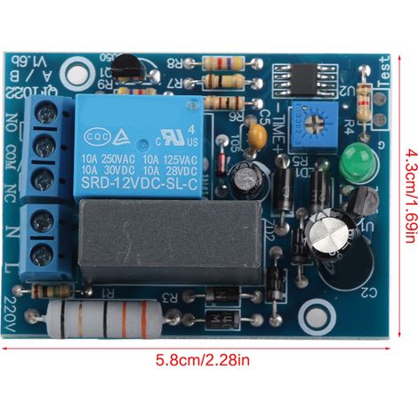 Module de relais temporisé à temporisation réglable 220 V CA (0 à 10 secondes) (1/5)