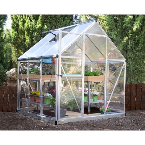 Palram – Serre de jardin polycarbonate 2,3 m² – Structure aluminium résistante – Panneaux double paroi anti-UV – Montage facile 126x185x208 cm