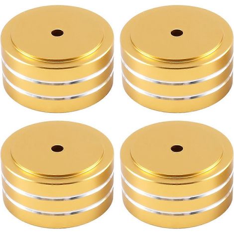 4 pieds de support d'isolation en aluminium 40 x 20 mm pour amplificateur Hi-Fi, platine vinyle et DAC (doré) (1/4)