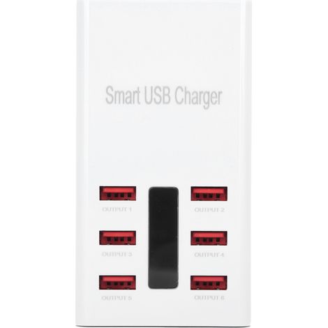 Desktop-Schnellladestation für Mobiltelefone, 6 USB-Anschlüsse, 100–240 V, 30-W-Stecker (1/5)
