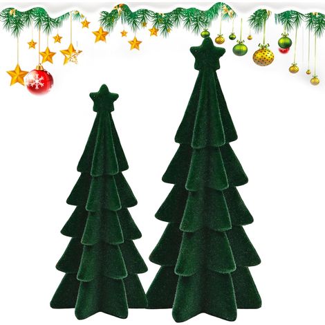 Petit sapin de Noël, décoration verte pour les fêtes de fin d'année, sapin de Noël en 2 parties (1/5)