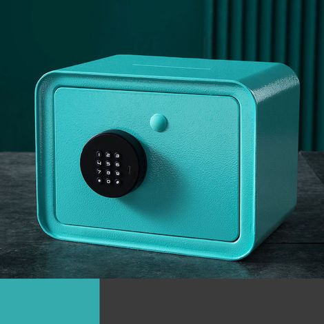Mini coffre-fort électronique numérique inviolable à ouverture par le haut, tirelire pour enfants pour billets et pièces de monnaie, bleu (1/5)