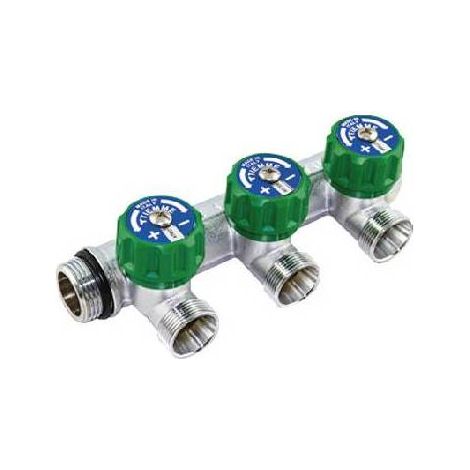 COLLECTEURS AVEC ROBINETS D'ARRÊT MAXIMA CORNER Taille : 1"  3 voies  24x19fil D.16
