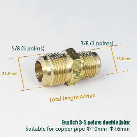 Raccords réducteurs à diamètre égal 25-26, diamètre extérieur évasé : 1/4", 5/16", 3/8", 1/2", 5/8", 3/4", 7/8", raccords de tuyauterie en laiton conformes à la norme SAE pour la climatisation A10 (1/5)