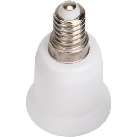 Adaptateur E14 vers E27 - Convertisseur de Base pour Ampoule - Blanc - Compatible LED Halogène CFL - Lot de 5 (1/3)