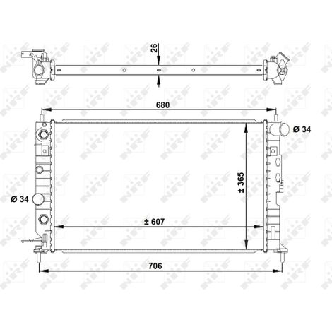 Radiateur, refroidissement du moteur NRF 50219A OPEL 1300159 1300160 1300180