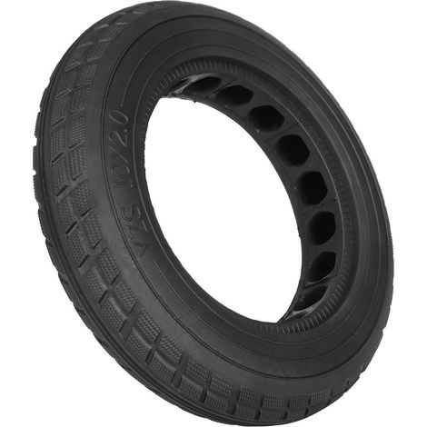 Pneu plein creux 102 pour trottinette électrique, résistant à l'usure et antidérapant, pneu en caoutchouc plein increvable de 10 pouces. (1/5)