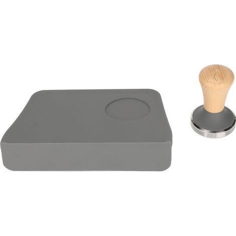 Kaffeetampfmatten mit integriertem Silikon und Tamper, Grau, 90°-Winkel und 51 mm Durchmesser (1/5)