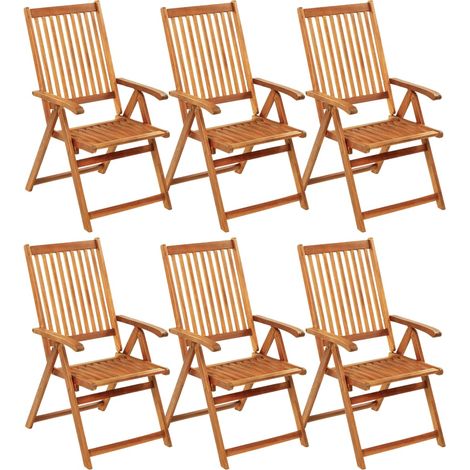 Maison Exclusive - Sedie da Giardino Pieghevoli 6 pz con Cuscini Massello Acacia