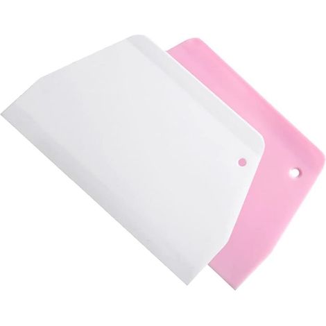 10 Pièces Grattoir à Pâte, Grattoir à Pizza, Outil à Lisser les Gâteaux, Coupe-Pâte en Plastique Rose et Blanc pour Cuisine Pâtisserie Pizza Pain Gâteau (1/5)
