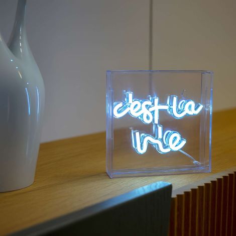 WD LifeStyle Insegna Neon con Cornice in Plexiglass 18 x 18 Cm Decoro C'est la Vie (1/2)