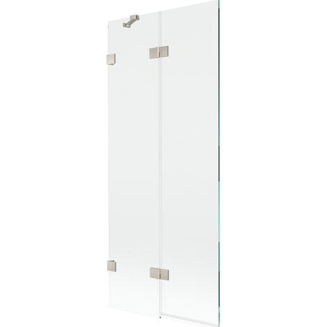 Mexen Lunar Duschwand, 2-flügelig, links, 80 x 150 cm, transparent, gebürstetes Nickel - 897-080-100-97-00-L (1/5)