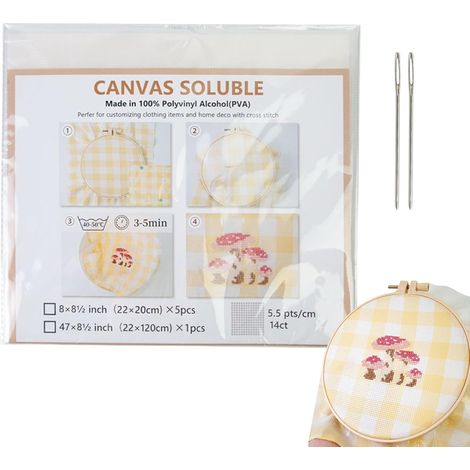 Stabilisateur De Broderie Soluble À l'eau Film De Broderie Soluble,Tissu Stabilisateur pour Tricot - pour Piquage Bâtissage Débutants Loisirs Créatifs Vêtements Chemise Halloween (1/5)