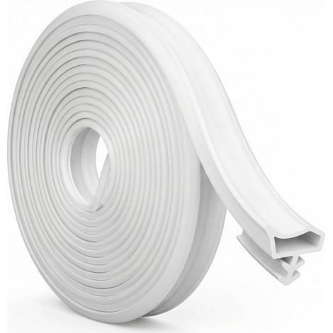 ® 10M Joint de Porte en Caoutchouc - Largeur Feuillure 10mm - Largeur Rainure 4mm - pour Réduire le Bruit et la Poussière (Blanc) (1/5)