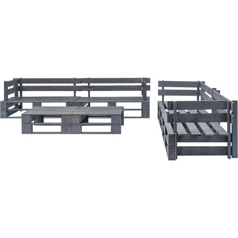 Maison Exclusive - Set Mobili da Giardino 6 pz Pallet Legno Grigio (1/3)
