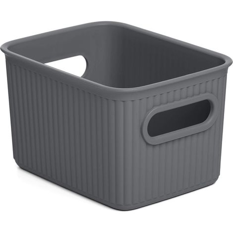 TATAY Cestino Portaoggetti Baobab, 1,5L di Capacita, Polipropilene, Senza BPA, Grigio, Dimensione 12,5 x 16,4 x 10 cm (1/5)