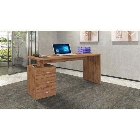 Bureau droit fixe 160 cm chêne wotan Sevina (1/4)