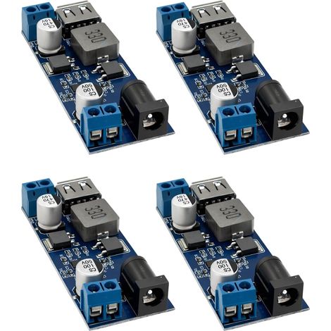 4 PCS Convertisseur Buck DC-DC 24 V/12 V vers 5 V 5 A, Buck convertisseur de Tension Module d'alimentation 9–36 V avec Prise et Bornes à Vis pour Projets Électroniques (1/5)