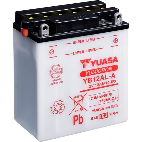Batterie moto YUASA YB12AL-A 12V 12.6AH 150A (1/4)