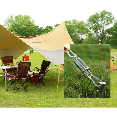 Sollbry 6 Pièces Tendeur Voile Ombrage, Ressort Voile d'ombrage avec 12 Mousquetons Ressort de Tension pour Auvent de Tente de Camping (1/3)