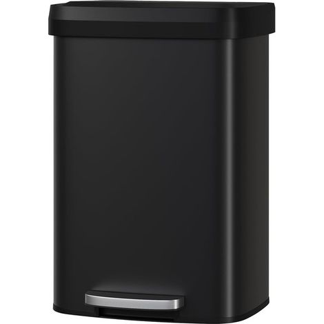 Poubelle Cuisine 50L Acier Inoxydable Pédale Soft-Close Couvercle (1/5)