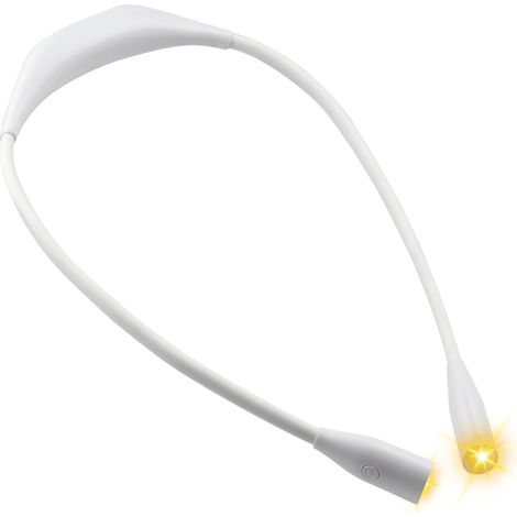 Lampe de lecture LED rechargeable par USB avec tour de cou – 3 réglages ajustables – idéale pour le tricot, la couture, le crochet et la lecture nocturne. (1/5)