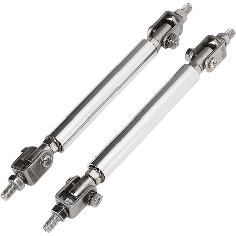 Verstellbare 7,5 cm Stoßstangenhalterung, universelle silberne Splitterstange, 2-teiliges Stoßstangenschutz-Abstandshalter-Set (1/5)