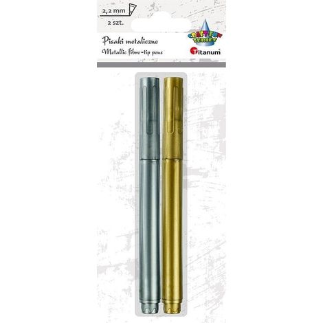 Marcador met谩lico dorado + plateado