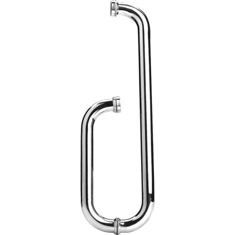 Poignée de porte de douche en acier inoxydable, accessoires de salle de bain en verre