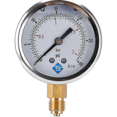 Manomètre basse pression 0-2 bar, 0-30 psi, cadran 1/4 pouce (68 mm), manomètre hydraulique Press-A1 (1/5)