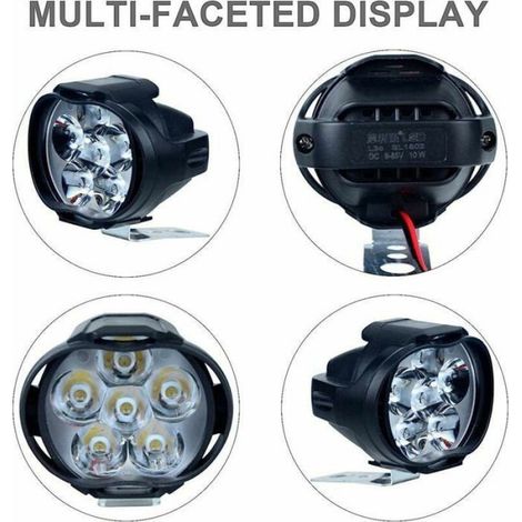 Phare LED Moto Auxiliaire, Lumière Conduite BR-Vie, pour Scooter ATV UTV Éclairage (1/4)