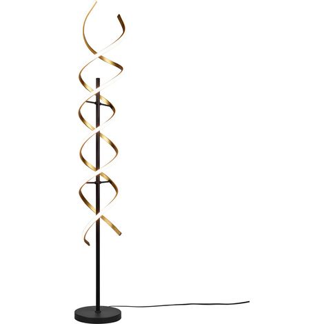 SEQUENCE PIANTANA LED 32W 4000lm, 2300+3000+4000K SPIRALE METALLO OTTONE E NERO CON REGOLAZIONE INTENSITA' E TEMPERATURA DI COLORE DELLA LUCE CON INTERRUTTORE TOUCH H. 150CM (1/4)