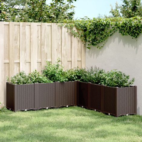 Jardinière Pot de Fleurs marron 160x160x53 cm polypropylène CVW30182 (1/5)