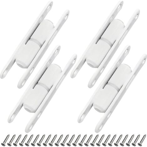 Charnières de Porte, 4 Paires, Charnières Métalliques Blanche pour Fenêtre, Porte en Bois, avec 24 Vis, pour Meubles, Placards, Armoires, Fenêtres et Cabinets (1/5)
