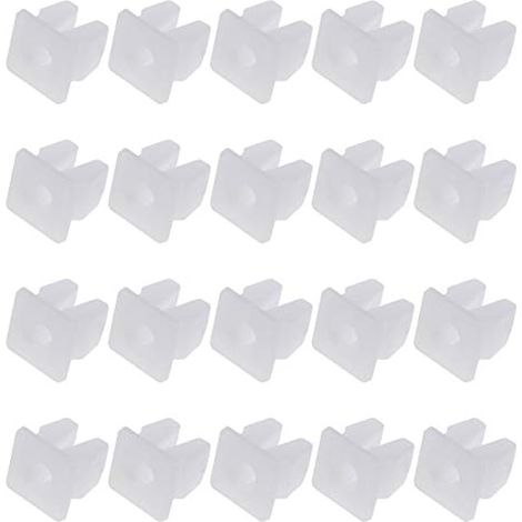 20 pièces Rondelles à vis pour écrous d'expansion véhicule - Clips de montage universels en plastique blanc pour voiture/bateau - Trous 7x7mm (1/4)