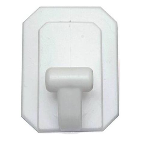 25 x GANCIO ADESIVO GIGANTE PLASTICA 60X80 MM BIANCO