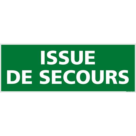 Panneau de signalisation issue de secours ISO 7010 E001/E002 - Sortie de secours - Évacuation et secours - Aluminium 2 mm - 980 x 350 mm