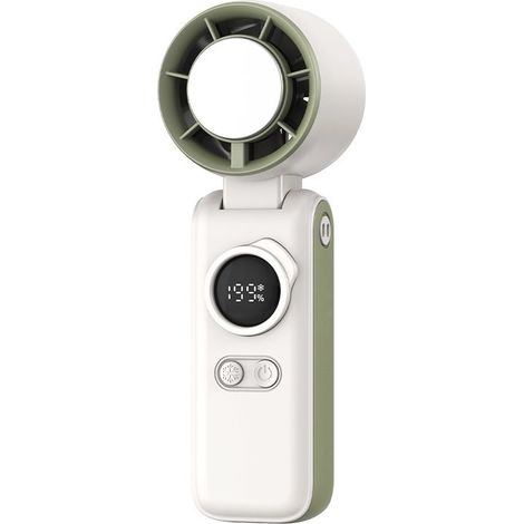 Ventilateur portable à turbine avec écran numérique, 100 niveaux de vitesse réglables, fonction de refroidissement avec glace intégrée, compact et pliable – idéal pour bureau, voyage et extérieur