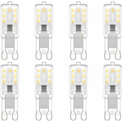 Ampoule LED G9 220 V 3 W Blanc Naturel 3000 K Équivalent Halogène 30 W Lot de 8 Pour Lustres et Appliques (1/4)