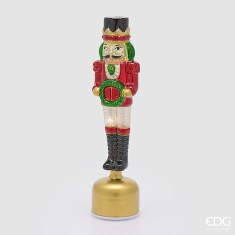 EDG Enzo De Gasperi Soldatino Twist Green Red con MicroLED e Movimento H36 Ø9 cm – Decorazione di Natale (1/3)