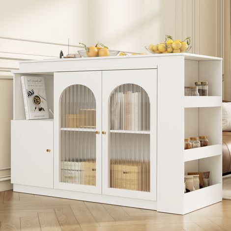 Armario bar giratorio con vitrina y gran almacenamiento OKMYHOME (1/5)