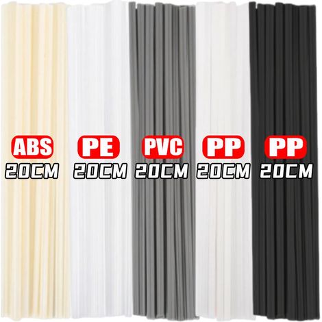 Kit de 50 baguettes de soudure plastique (PP/PE/PVC/ABS) de 20 cm, pour la réparation de pare-chocs. Comprend un chalumeau de soudage plastique et 50 baguettes de soudure en polypropylène. (1/5)