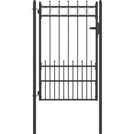 vidaXL Fence Gate HORST Steel Black Lockable