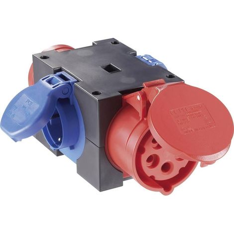 PCE Distribuidor compacto CEE-16 A 5 polos negro